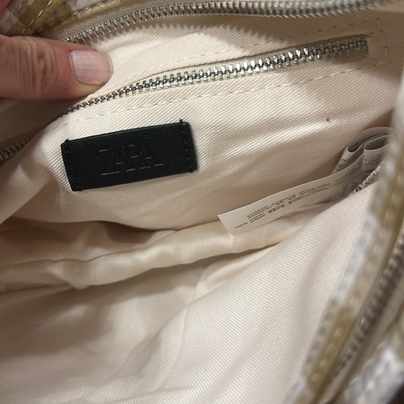 Zara Tartan Shoulder Bag – Beige & Cream Check – NWOT - Picture 5 of 9